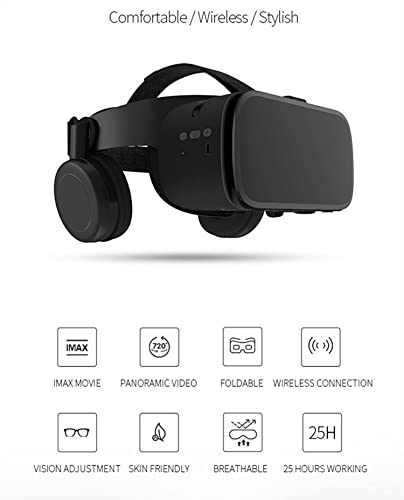 Virtual Reality Headset, Vr Headsets W/Remote For Iphone Android Pc Phone For Iphone 13 12 11 Pro X S R Max Samsung, 3D Vr Set Para Gafas De Realidad Virtual For Kid Adult Play 3D Game Movie, Black #TOP1