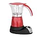 Cafetera exprés, 300 ml / 6 tazas 480 W eléctrica Moka Pot extraíble cocina cocina cafetera(Red)