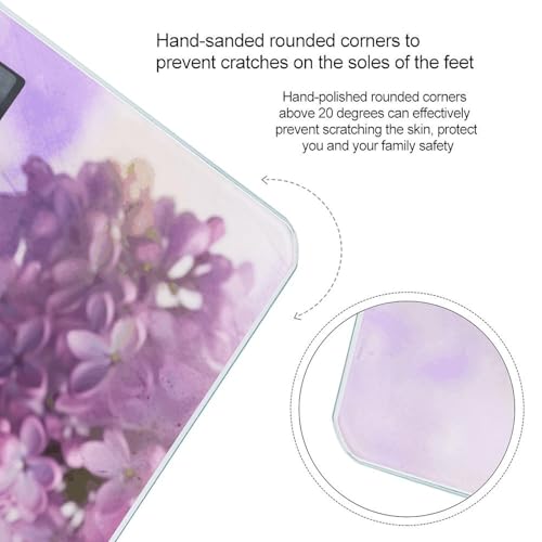 Báscula digital Lilac Flowers para peso corporal, pantalla LCD grande miniatura 4