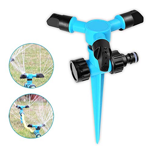 Lgsixe Grass Watering Sprinkler, 360° Rotating Lawn Sprinkler with Up to 3,000 Sq. Ft Coverage - Adjustable, Rotating Sprinkler Weighted Gardening Watering System (5-Pack)