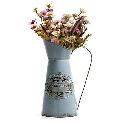 Yoillione French Pitcher Vase, Vintage Pitcher Vase, Metal Farmhouse Pitcher Vase, Decorative Jug