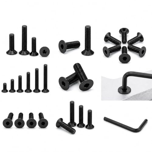 Image of By inchVP INDUSTRIES inch (Pcs-15) M8x80 mm Allen CSK Head Screw Black Zinc Plated High Tensile | Countersunk Screw for Modular Furniture, Wooden Work, Electrical Fittings, DIY & Industrial Use
