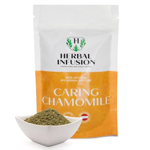 Herbal Infusion Caring Chamomile mélange d'herbes douces - mélange d'herbes de camomille, de molène et de feuilles de framboisier - herbes apaisantes