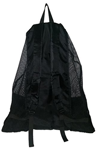 Xl Carry All Mesh Beach Bag Drawstring Backpack With Outside Zippered Pocket #TOP1