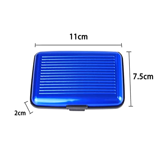 JeoPoom Kreditkartenetui aus Aluminium, Visitenkarten Etuis, Visitenkartenhülle für Aufbewahrung von Visitenkarten, Kreditkarten, für Damen und Herren(Blau)