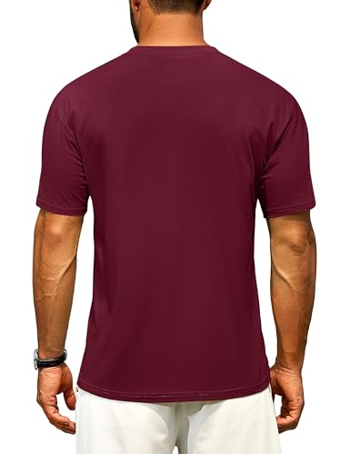 Cotrasen Men's T Shirts Cotton Drop Shoulder Short Sleeve Shirts for Men Casual Soft Comfort Loose Fit Mens Summer Tee Shirts
