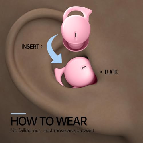 Image of Invisible Sleep Headphones, Sleep Earbuds for Side Sleepers, Mini Noise Blocking Sleep Earphones, Bluetooth 5.3 Stereo in-Ear Wireless Earbuds for Sleeping, Working, Pink