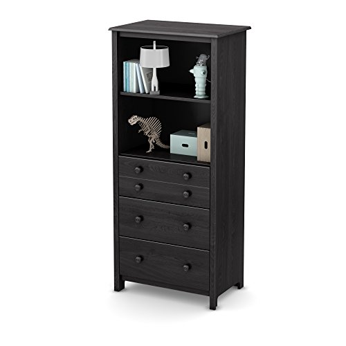 South Shore Little Smileys Shelving Unit with Drawers, Gray Oak