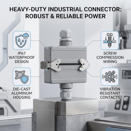 Conector industrial Luocute de 10 pines impermeable con cableado de tornillo 4