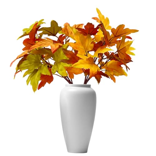 Knowlife Hojas Artificiales De Otoño | 2 Piezas Decoración Hojas Otoño Artificiales - Guirnalda Ramo Centro de Mesa Decoración Otoñal para Chimenea Mesa