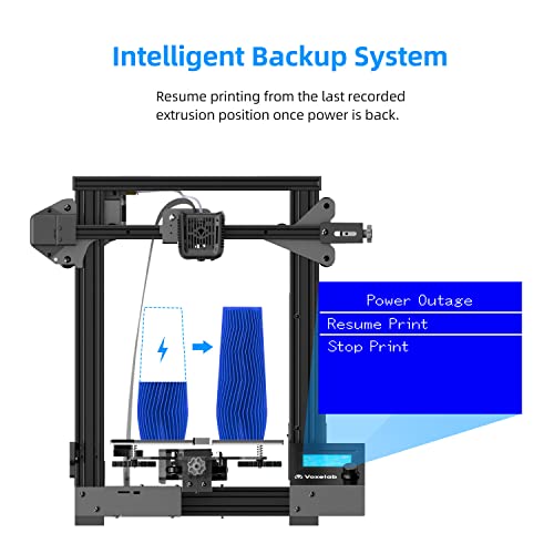Voxelab Aquila C2 FDM 3D Printer, Stable Independent Power Supply, Removable Glass Heated Bed, Resume Printing, Auto Filament Feeding, DIY 3D Machine Kit 220x220x250mm - Thumbnail 4