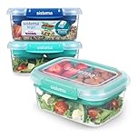 Sistema TO GO Stax Leakproof Food Storage Containers | 1 L | Airtight & Stackable Meal Prep Containers with Lids | Adult Lunch Boxes for OfficeSchool & More | BPA-Free | 3 Count
