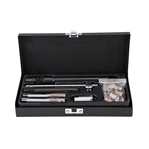 Preisvergleich Produktbild Gewindereparatur Set, 25tlg Gewindeschneider Gewindebohrer Gewindeeinsätze Zündkerzenschlüssel Set M14 x 1.25 M15.5 x 1.25 Zündkerzengewinde Reparatur mit Koffer