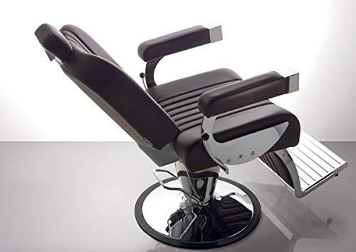 Salon Ambience Professioneller Barberstuhl Friseurstuhl mit Bodenplatte Vintage, schwarz