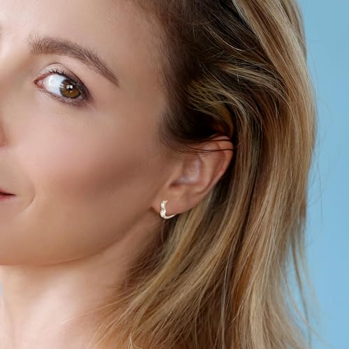 925 Sterling Silver Heart Earrings Small Hoop Earrings for Women Cubic Zirconia 14K Gold Plated Hoop Earrings Hypoallergenic Lightweight Earrings Small Huggie Hoops Earrings for Women Trendy3