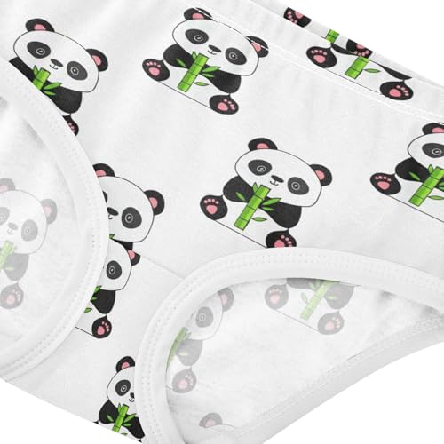 Joisal Cute Cartoon Pandas White Panties Little Girl Girls Underwear Toddler Cotton Bright Kids Briefs Undies 2t4