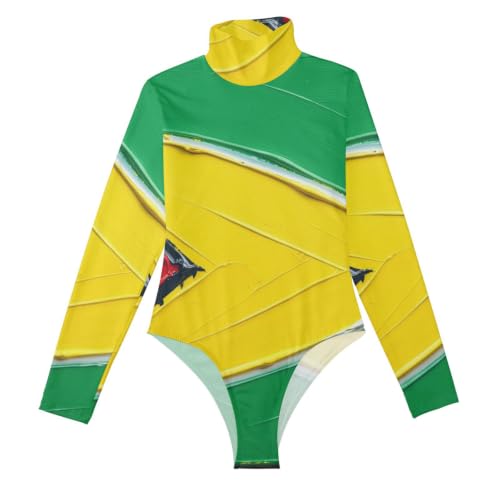 Body de cuello alto falso que aplana el vientre con diseño de Guyana
