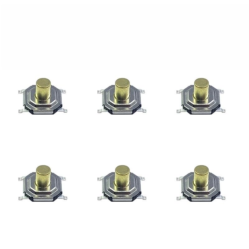 Copper Pillar Tactile Push Button Switch 4 * 4 * 3mm Mini Tact 4 Pin 100Pcs
