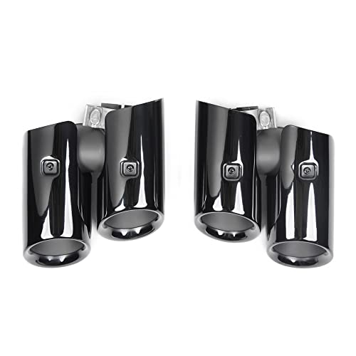 Wotefusi Muffler Tail Tip Exhaust Pipes 1 Pair Stainless Steel Black for 2.0T Porsche MACAN GTS Year 2019 2020