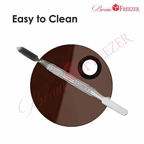 Image of Brain Freezer Shiny Makeup Palette With Stainless Steel Shape Circle Spatula, 100 g (Circle Rose Golden)
