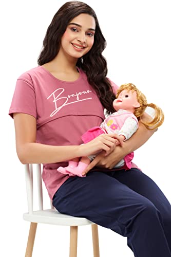 Image of ZEYO Women's Cotton Solid Plain Feeding Regular Fit Top 5647