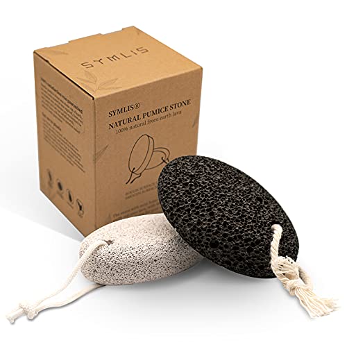 Symlis Natural Pumice Stone for Feet - Lava Callus Remover Feet - Health Foot Care - Pedicure Exfoliation Tool - Great for Corn Dead Skin Remover For Feet and Hands (2 Packs)