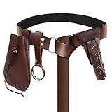 SUMGOGO 4PCS Medieval Leather Sword Frog Dagger Holder Belt Rapier Scabbard Viking Knight Renaissance Belt Pouch Halloween Costume (Brown)