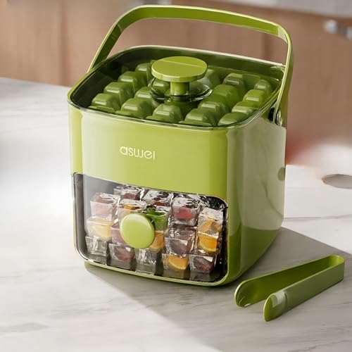 Premium Ice Cube Tray with Lid and Tweezers