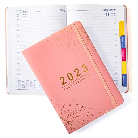 2023 Diary,Daily Planner To Do List Planner Notebook 2023 January to December A5 Planner Daily Schedule Work Diary,Easy to Organize Your Daily Life, Pink Cover