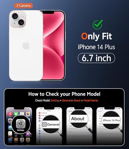 Image of FNTCASE for iPhone 14 Plus Case: Matte Magnetic Phone Cases Compatible with Magsafe Slim Anti Yellowing Military Grade Drop Protection Rugged Protective Translucent Cell Phone Cover (C-Pink)
