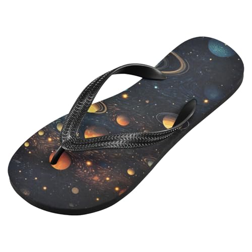 Space Planets Beach Summer Casual Flip Flop Sandals Non-Slip Quick Dry for Women Men 214B2900