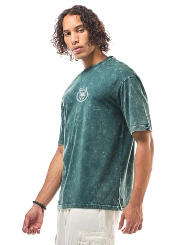 Image of Bewakoof X Marvel Loki Men's Cotton Graphic Print Oversized Fit Half Sleeve Round Neck T-Shirt | Casual Wear | Street Wear | Oversized t Shirt for Men Cotton | Baggy