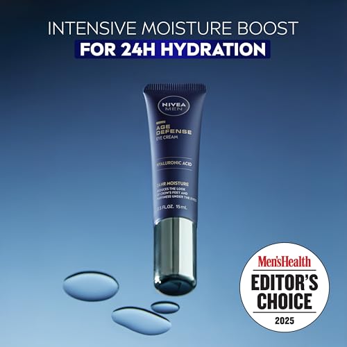 NIVEA MEN Age Defense Eye Cream with Hyaluronic Acid, 0.5 FL OZ