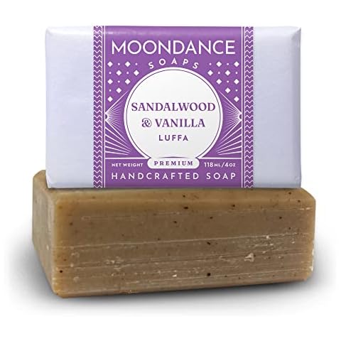 MOONDANCE SOAPS Sandalwood Vanilla Soap - Handmade Soap for Softer Skin with Cocoa Butter, Shea Butter, Sweet Almond, Fragrance and Essential Oils (One Bar, 4 oz) Cover
