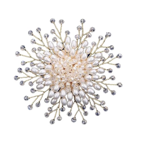 Image of Elegant Pearl Brooch Pins for Women, Brooch Lapel Pin Scarf Shawl Costume Pin Hat Bag Suit Dress Accessories CZ Pearl Brooches and Pins