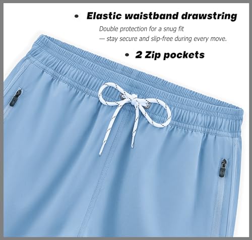 APTRO Damen Badeshorts Strandshorts Boardshorts Badehose Wassersport UV Schutz Sommer Sport Shorts Einfarbig Hellblau WS032 M 4