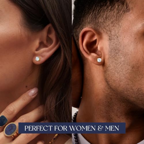 adoyi Moissanite Diamond Stud Earrings for Women Men 925 Sterling Silver Post Hypoallergenic 18K Gold Plated Flat Back Stud Earring Jewelry Round Cut D Color VVS1 Clarity Gift for Women 0.6CT - image 6