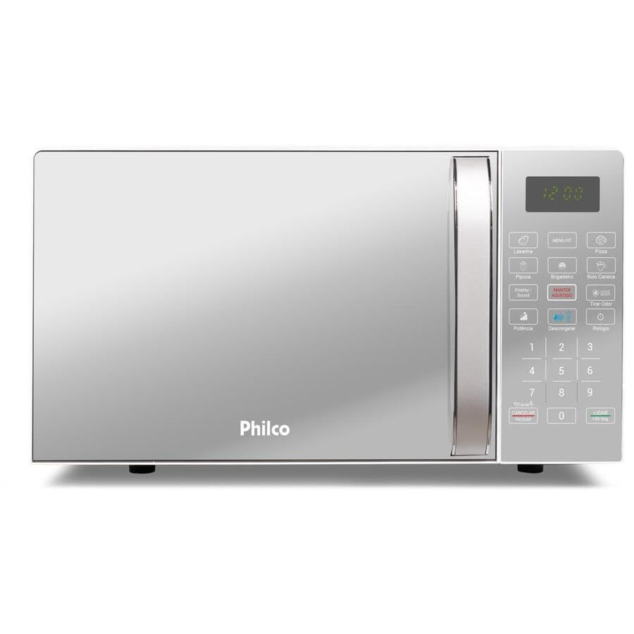 Micro-ondas Philco 20L, 1100W, Branco Espelhado, 110V