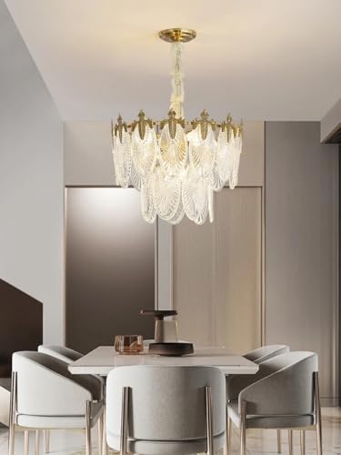 Lustres LED en verre haut de gamme au design de feuilles modernes KZTHGNS