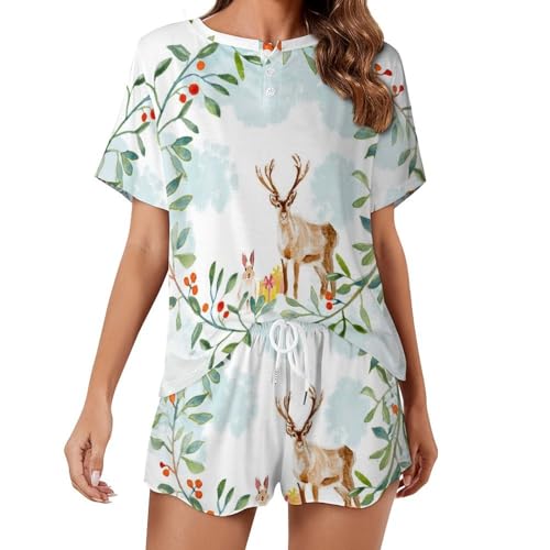 Pyjama femme manches courtes Élan idéal pour vos matins cocooning