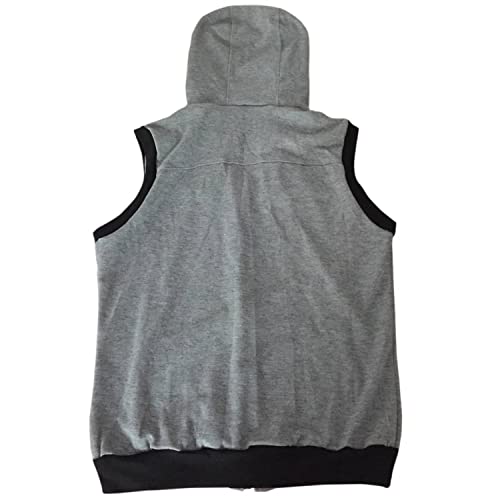 Previn Men's Sleeveless Hoodie Casual Slim Fit Zip Up Drawstring Plain Tank Top Hooded Vests3
