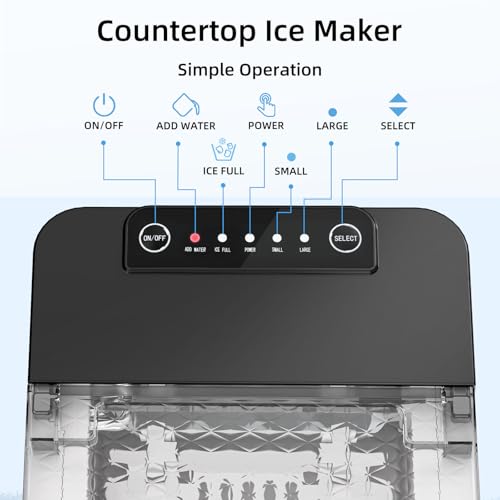 Image of Antarctic Star Countertop Ice Maker, 27 Lbs /24 Hrs | 8 Bullet Cubes Ready in 6 Mins, Self-Cleaning Portable Ice Machine with Ice Basket & Scoop for Home, Kitchen, RV & Camping