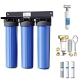 Waterdrop 3-Stage Whole House Water Filter System Reduce Iron&Manganese with Waterdrop AP431 Whole House Scale Inhibitor Filter and Waterdrop Spin Down Sediment Filter 50 Micron