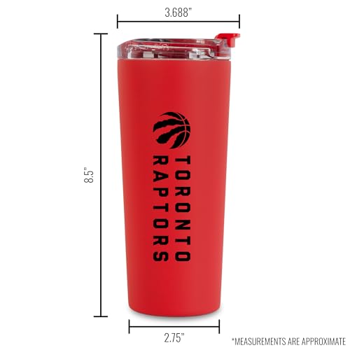 Image of Rico Industries NBA Basketball Toronto Raptors Red 24oz Stainless Steel Tumbler with Lid and Dual Functioning Lid