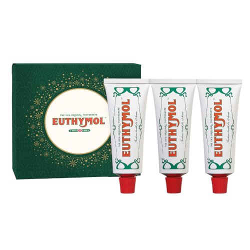 Euthymol Original Toothpaste Gift Box Set Fluoride-Free Toothpaste for Plaque Removal Antibacterial Cavity & Gum Care Healthy Enamel Daily Oral Hygiene