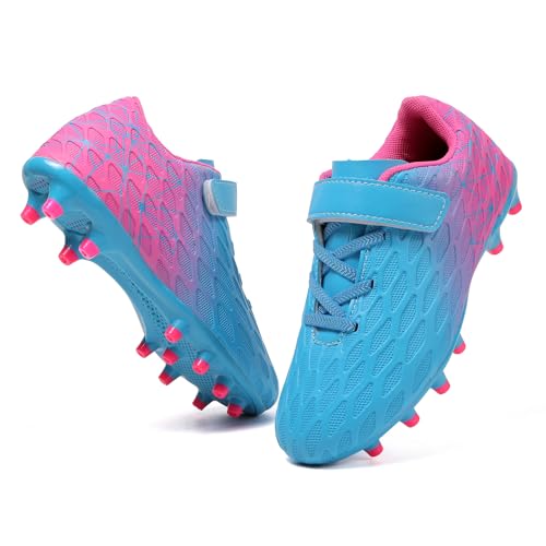 Soccer Cleats, Kids Firm Ground Football Shoes, Boys Girls Athletic Outdoor