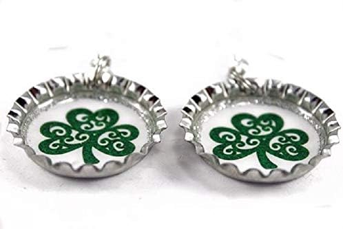 Vista 2 de Shamrock Bottle Cap Earrings