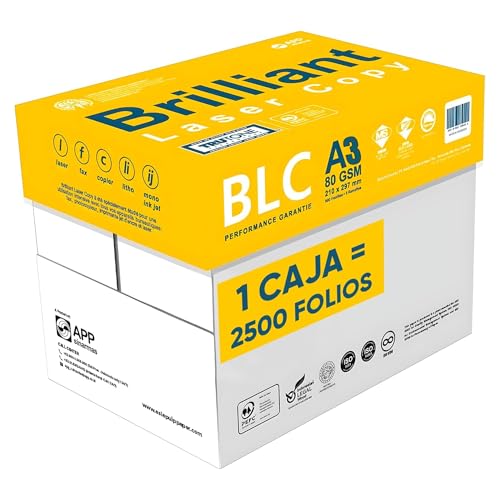 MUNDO HOME Folios DIN A3 80g para Impresora y Fotocopiadora 2500 Hojas - Papel A3 para Oficina y Escuela - Hojas Blancas DIN A3 80 gramos para Documentos Profesionales - Paquete de Folios A3