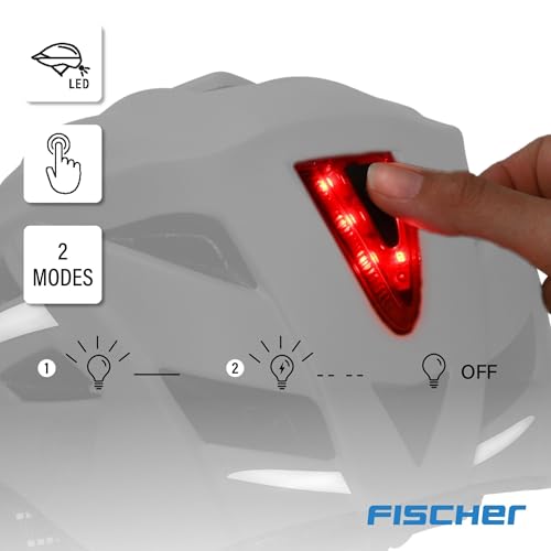 Foto von FISCHER Erwachsene Fahrradhelm, Radhelm, Cityhelm Urban Plus Brooklyn, S/M, 52-59 cm, anthrazit matt, mit beleuchtetem Innenring-System, Stiftung Warentest-Testsieger