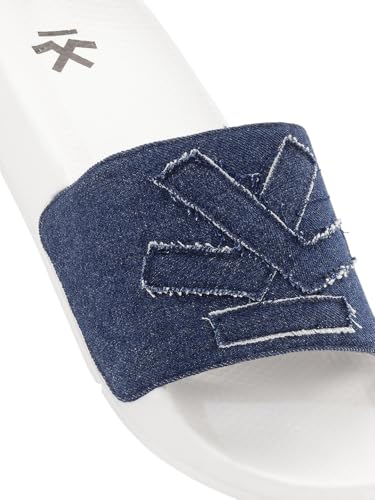 Image of WROGN Men's Anti-slip Sliders | Embossed Logo Strap | Textured Footbed
